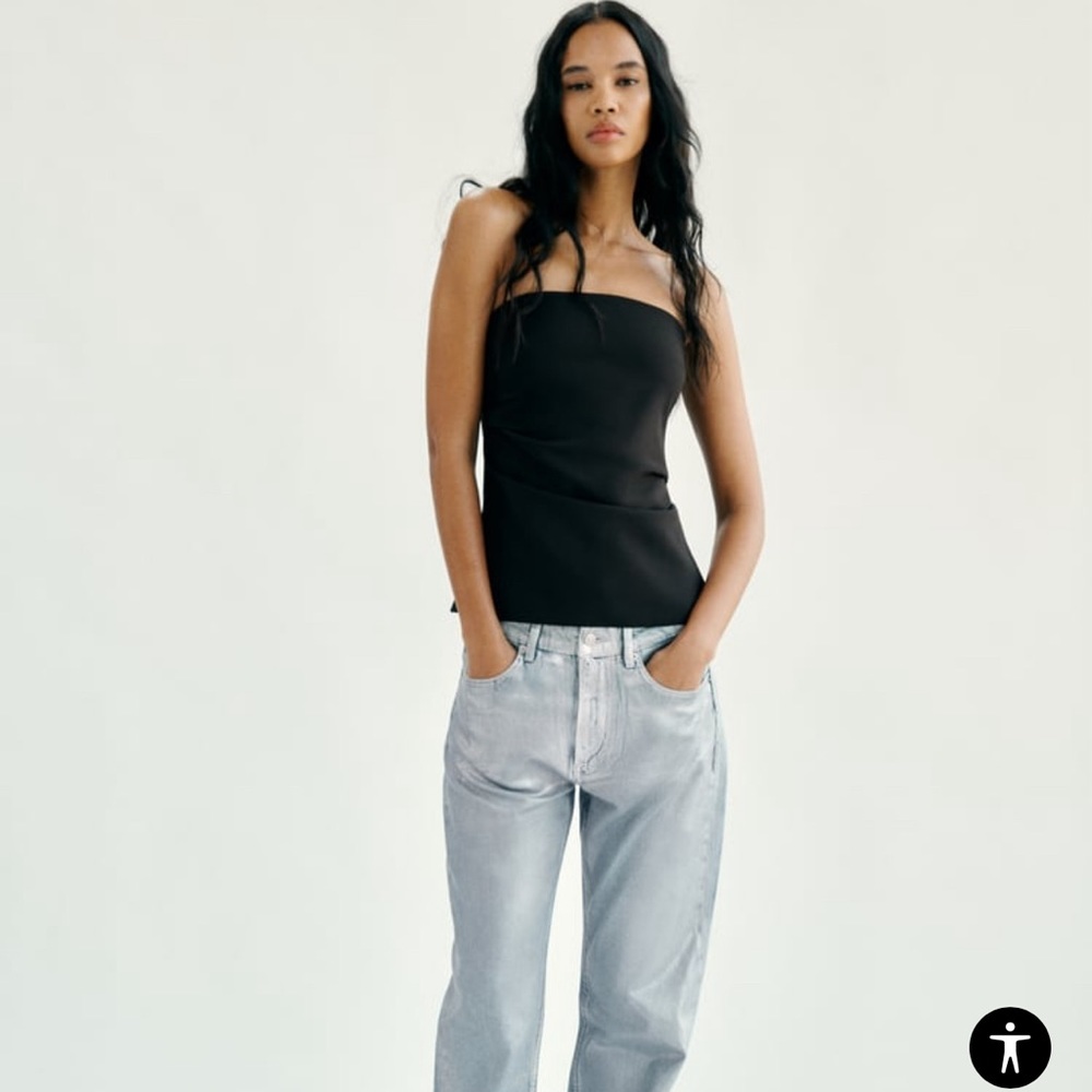 Zara black strapless top NEW WITH TAGS